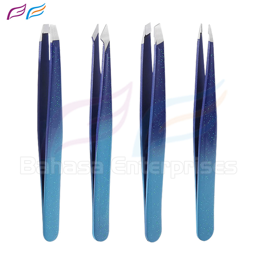 4pc Glitter color Eyebrow Tweezer Set